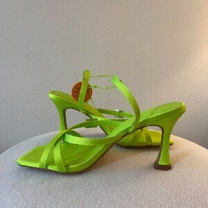 Lime Green Kitten Heel Sandals